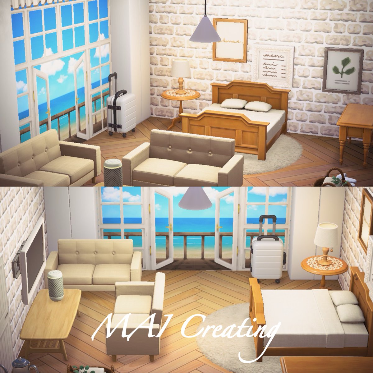 MAI_MakeROSE's tweet photo. 𝐺𝑜𝑜𝑑 𝑚𝑜𝑟𝑛𝑖𝑛𝑔︎ ☕✧
リゾートホテル1号室🏖
🏷⸒⸒ #MAI_Creating
#あつ森 #あつ森好きな人と繋がりたい
#ACNH #AnimalCrossing
#AnimalCrossingNewHorizions https://t.co/xGc7j79vN2