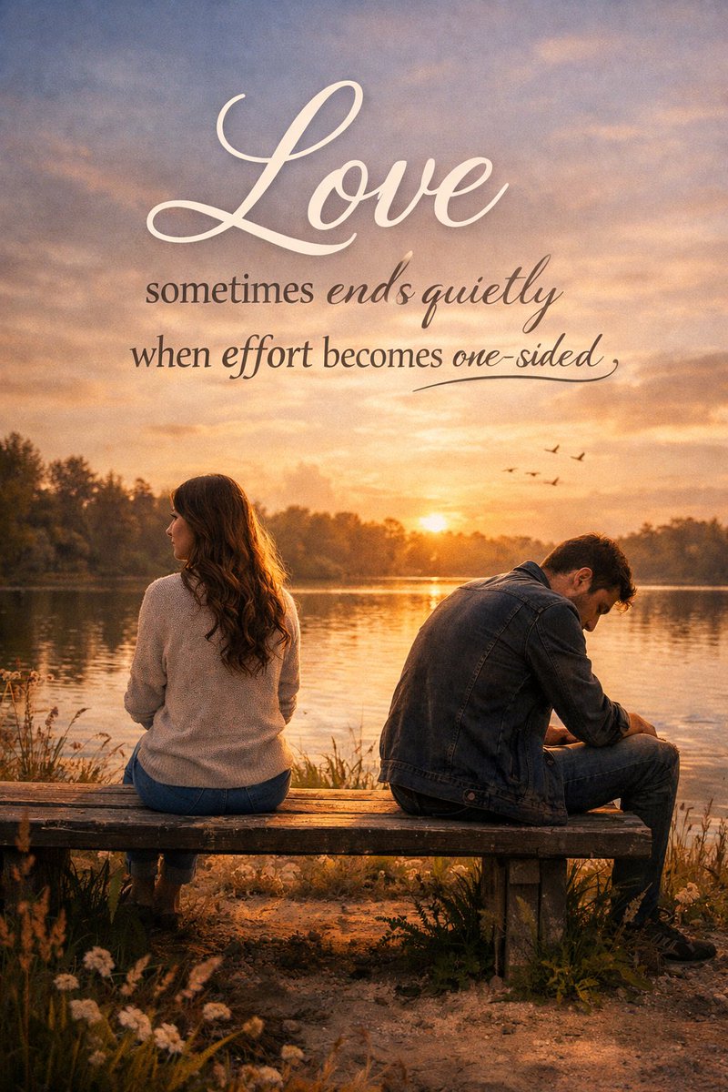 TonyDeOne's tweet photo. Love doesn’t always end with a fight.
Sometimes it ends quietly when effort becomes one-sided.
Have you ever felt this? https://t.co/e0ulir03h8