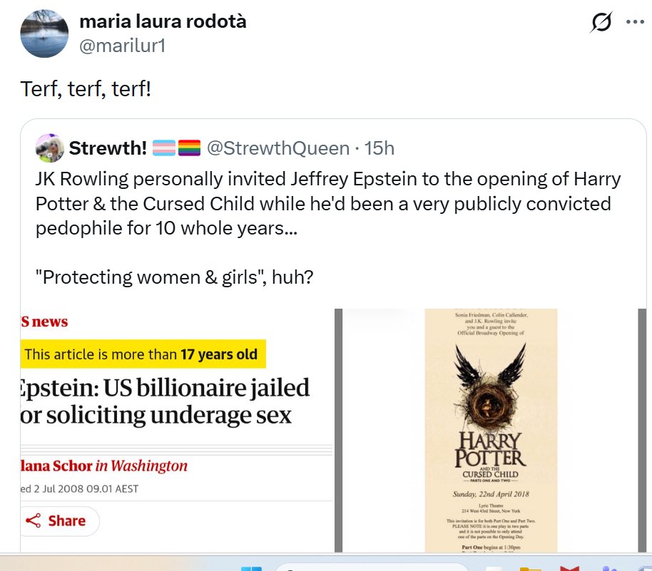 AlessandraAster's tweet image. Please @jk_rowling send this woman, Maria Laura Rodotà, a letter before action. You will do all of us Italian women a favour.