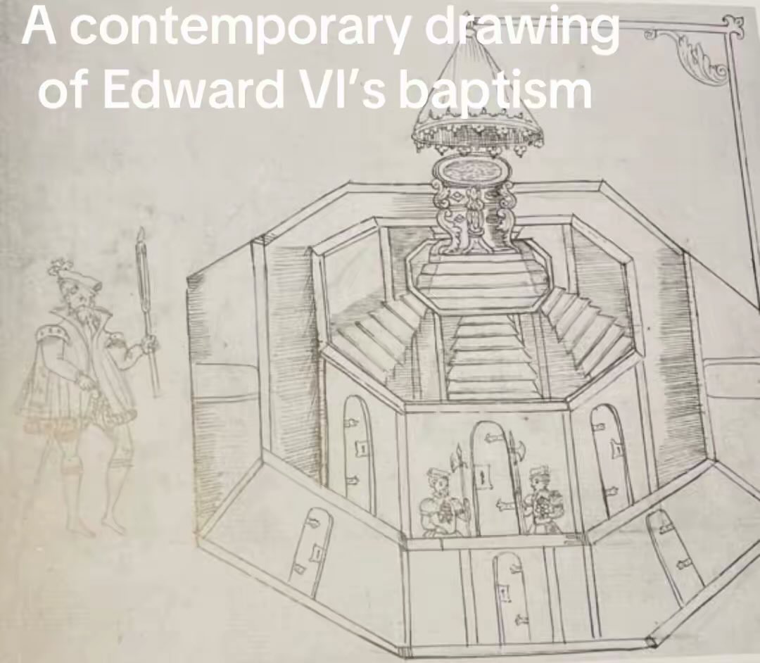 harris_nic59544's tweet photo. I found this drawing today of Henry VIII's son Prince Edward's baptism. It is thought to have been drawn by a herald at the event. #baptism #EdwardVI #henryviii #ason #itisaboy https://t.co/KSyK4U0bxJ