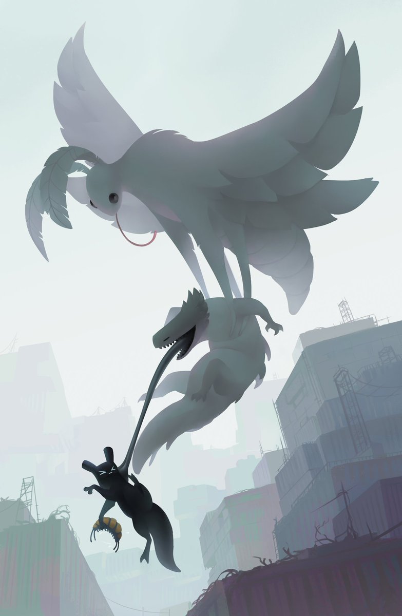 #Rainworld #rainworldart 
I guess you call it a food chain, huh? Just a moment from my The Watcher playthough lmao