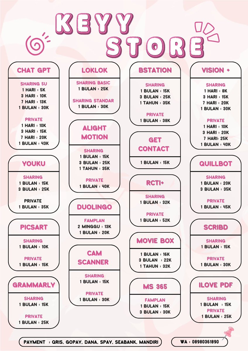 iprettly's tweet image. WTS WTB APK PREMIUM GARANSI 100%

nètflìx cànvà vìu wètv vìsìòn ìqìyì lòklòk hbò bstàtìòn youku dìsney prìmè vìdèò chàt gpt càpcùt pro picsart yòùtùbè spòtìfy vìdìo àppmus zóom dazzcam meitu alight motion wink dramabox quillbot loklok

🛒: wa.me/628980361890

#zonauang