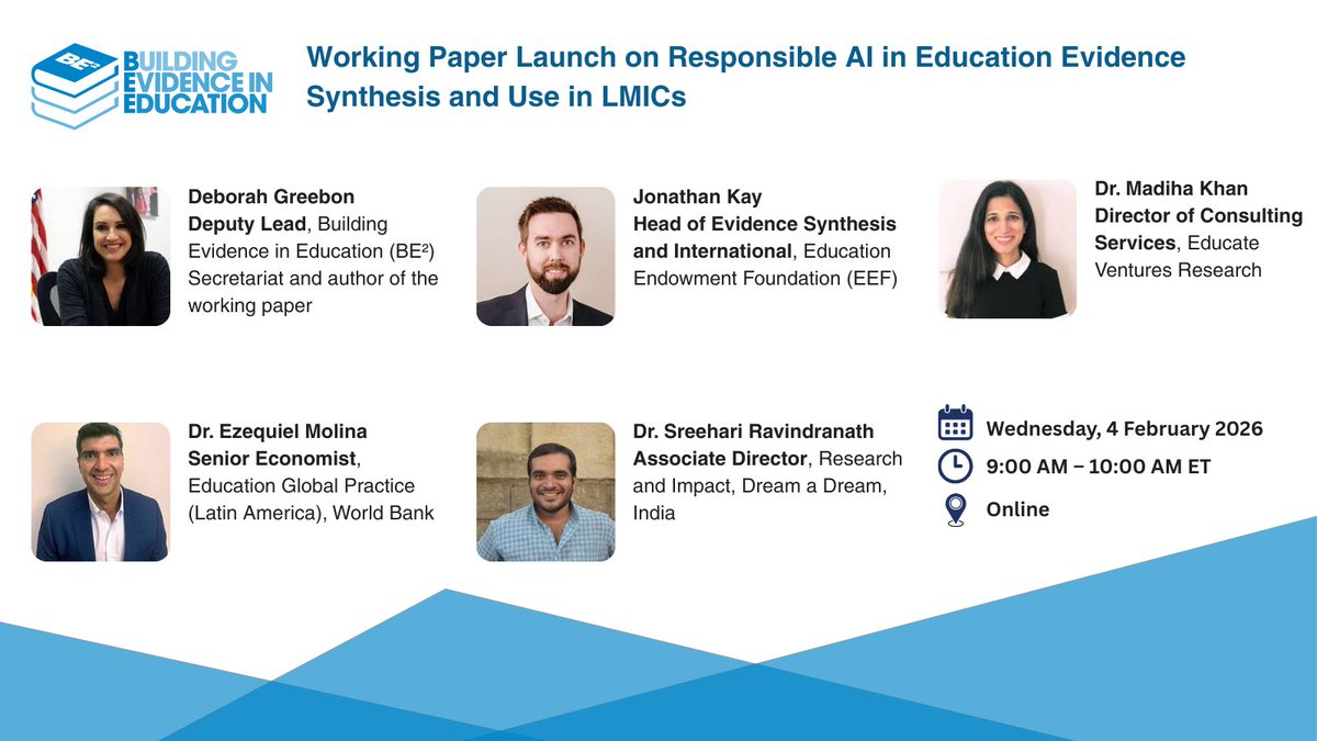 Building Evidence in Education (BE²) tweet media