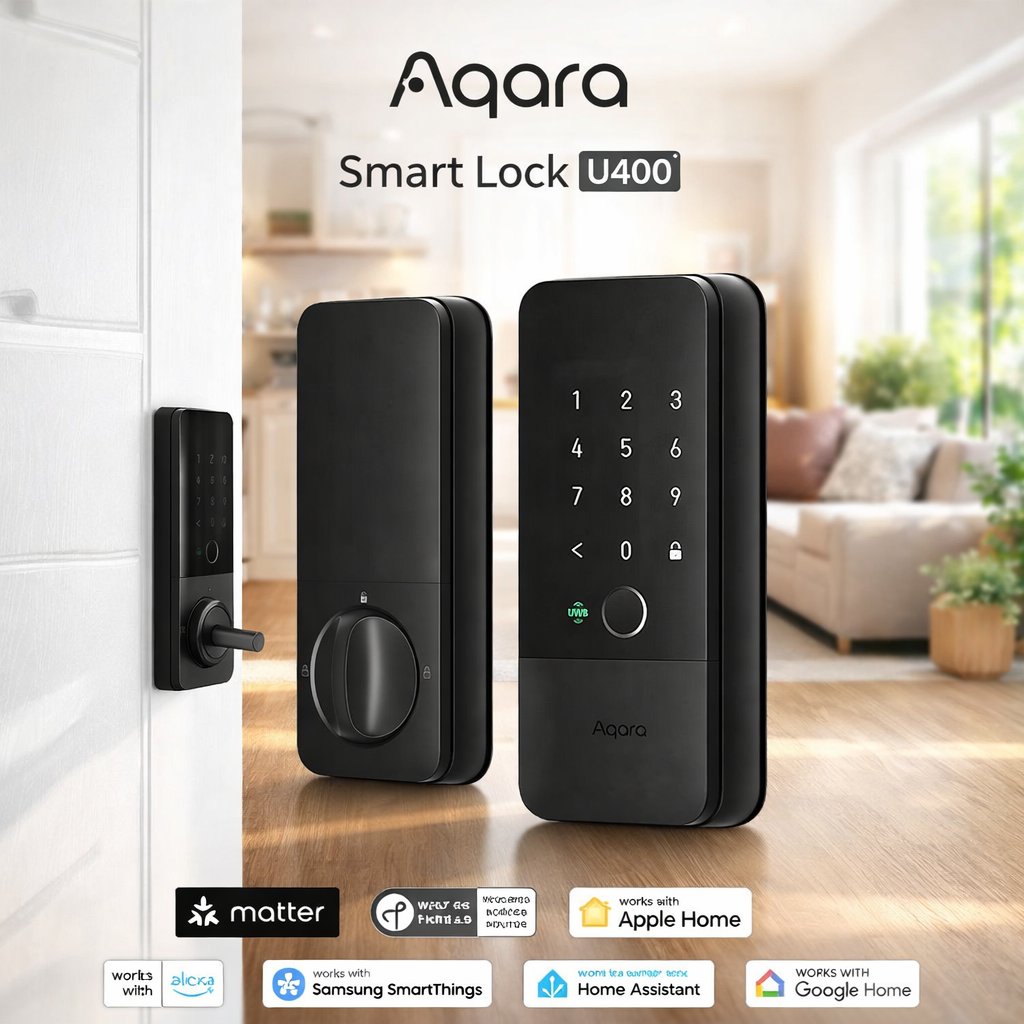 Hometechsupply's tweet photo. Upgrade your home security with Aqara UWB Smart Lock U400!
✨Hands-free unlock with Apple Home Key, fingerprint, touchscreen
💫Works with HomeKit, Alexa, Google, Home Assistant
https://t.co/eJl9V6iuez

#SmartLock #MatterSmartLock #HomeAutomation #BestSmartLockForHome #aqara https://t.co/XavgDBu8yr