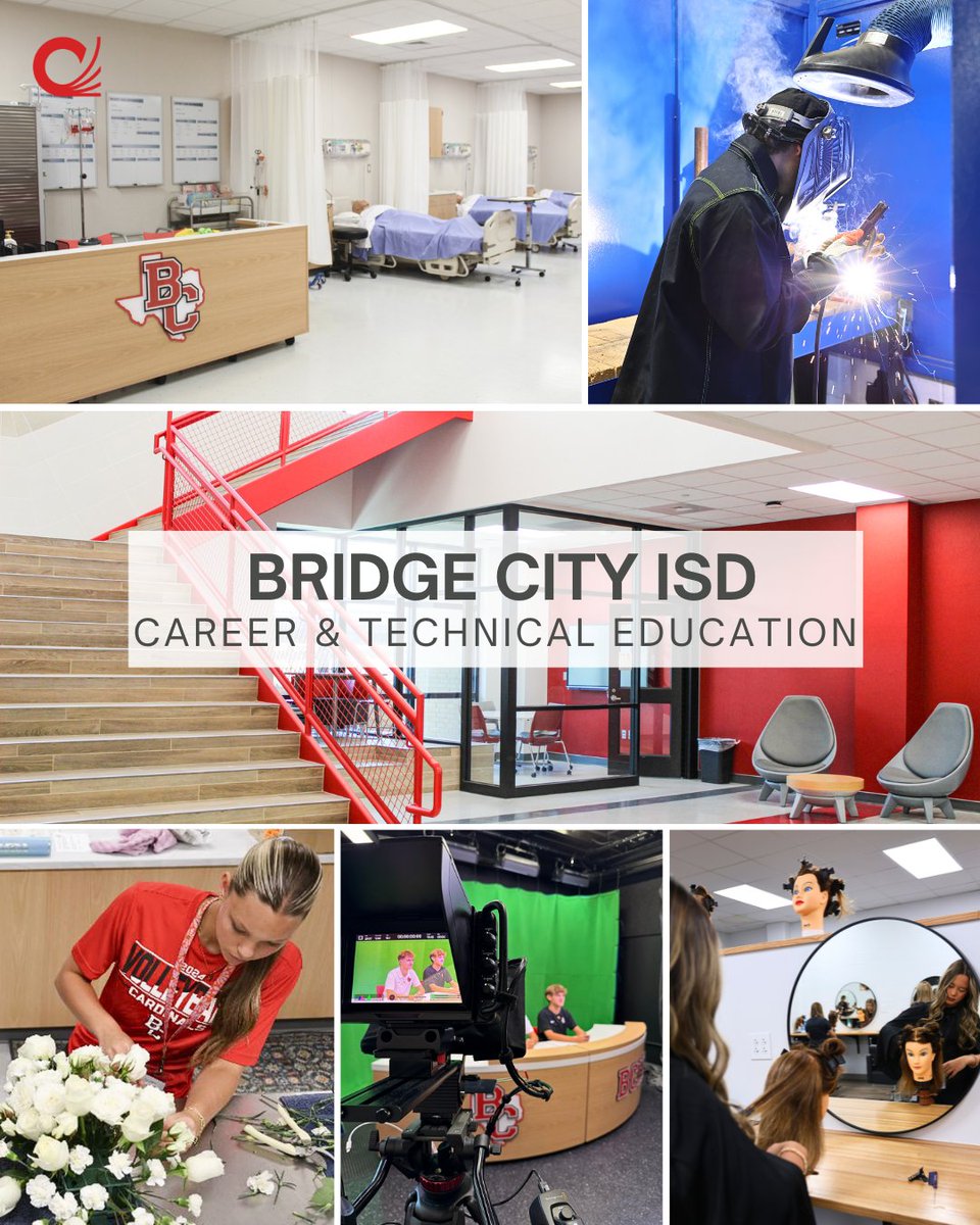 Claycomb_Assoc's tweet photo. In recognition of CTE, we are proud to highlight Bridge City ISD’s new Career and Technical Education facility designed to support learning across multiple career pathways which helps students build practical skills and confidence for life beyond graduation. @BridgeCityISD https://t.co/Iak9PXksgm