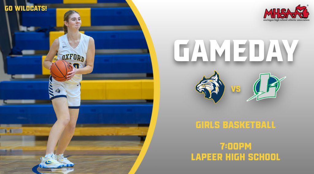 Gameday! Oxford Girls Basketball is at Lapeer tonight for a 7:00PM non-league game. Go Wildcats!

📸 credit: TZR Sports