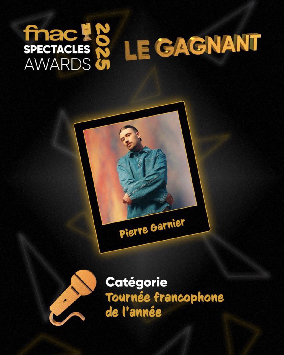 Pierre a gagné le prix de la tournée francophone de l’année dans le cadre des Fnac spectacles Awards 🫶🏼🫶🏼