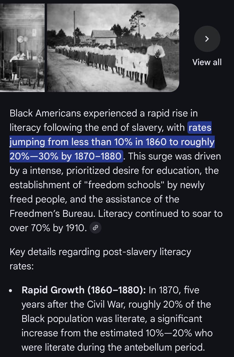 One thing I wanted to highlight this month is our literacy rates after emancipation. Our people are AMAZING! Happy Black History Month