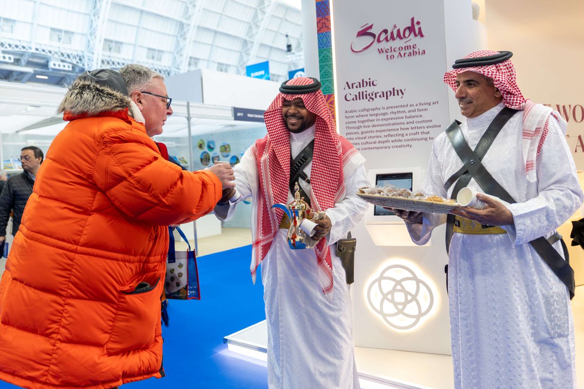 VisitSaudi's tweet photo. From London, the #VisitSaudi pavilion at Destinations: The Holiday &amp; Travel Show, embodied the spirit of Saudi through authentic hospitality, vibrant performances, and hands-on cultural experiences 💜✨
#DestinationsLondon https://t.co/Il9iSEcw30