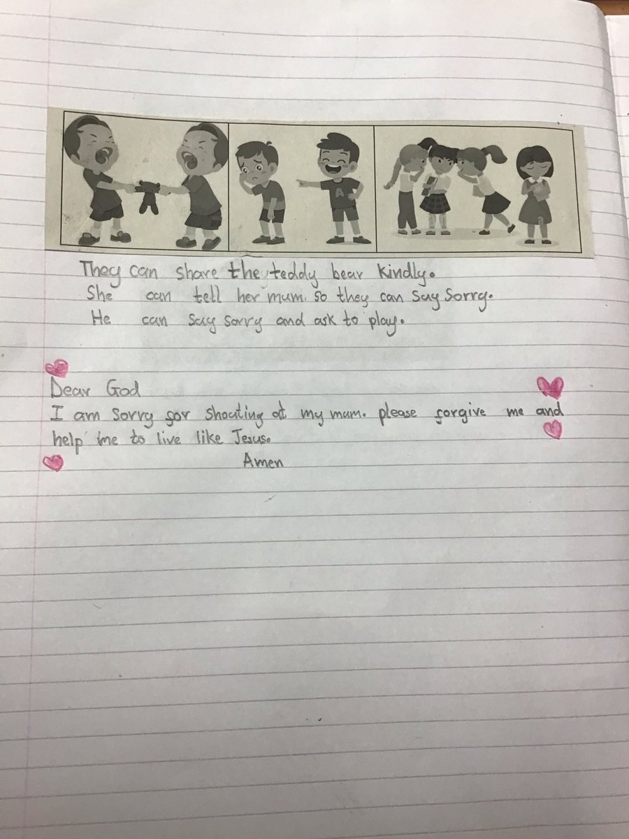 During RE, Year 2 confessed something which they were sorry for, we wrote these confessions on hearts and washed them in water. The water washed away our sins, as the Holy water washes away sins during Baptism. We wrote prayers to God asking for forgiveness ❤️
<a href="/StPPPrimary/">St Peter & St Paul Catholic Primary School</a>