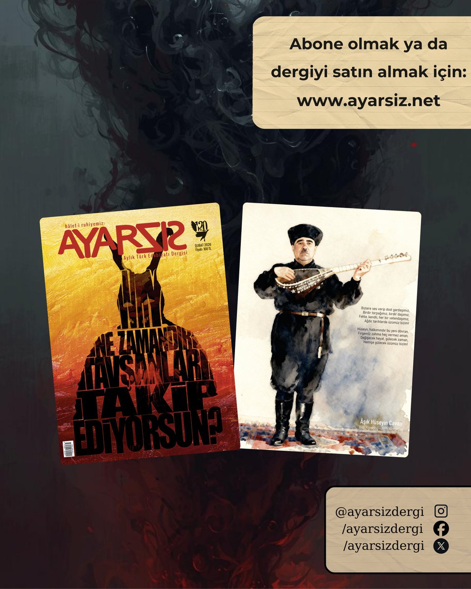 Ayarsız'ın 120. sayısı yayında!

Abone olmak ya da dergiyi satın almak için: ayarsiz.net