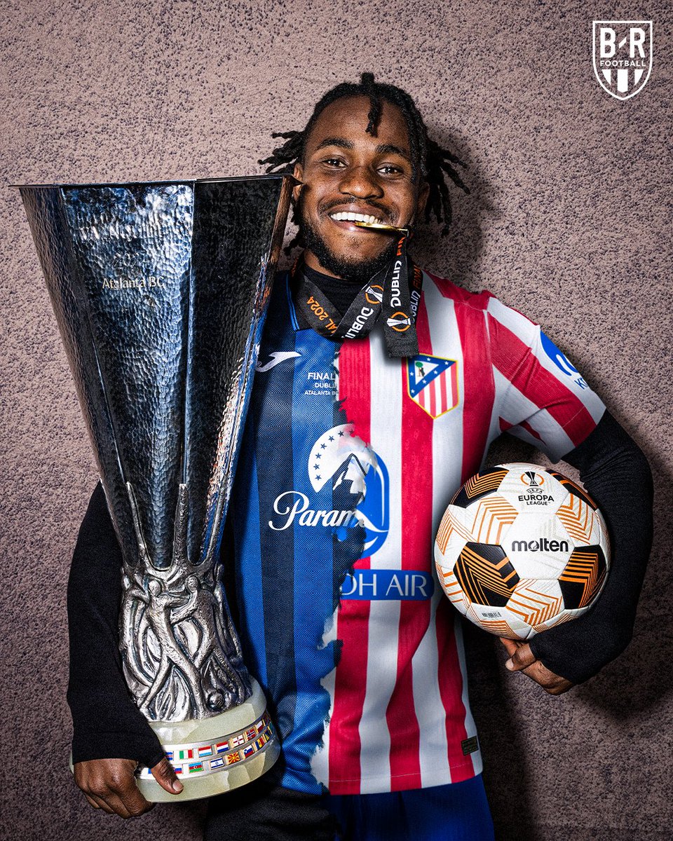 brfootball's tweet photo. Ademola Lookman is set to complete his move to Atlético Madrid 🦅

The Nigerian forward scored 55 goals in 137 games for Atalanta, including a hat trick in their 2024 Europa League final victory 🏆 https://t.co/ZUJHfhSi69