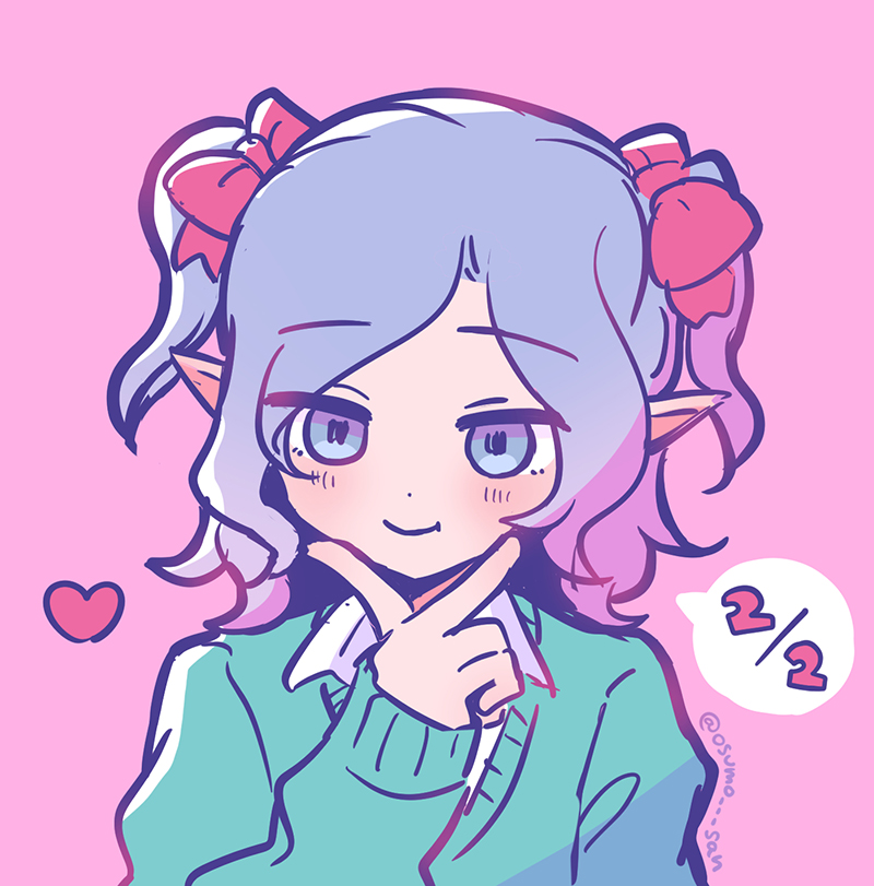 「よし まだツインテールの日だな」|とねり🧸のイラスト