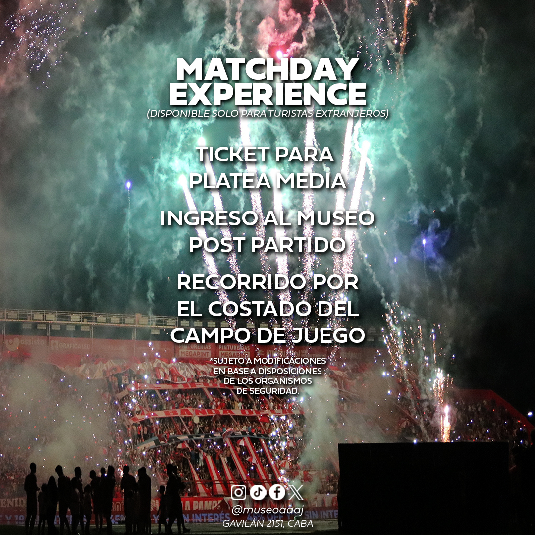 MuseoAAAJ's tweet photo. Si estás en #BuenosAires, no te podés perder el #MatchDay de #AAAJ ⚽️

Para ver el partido, conocer el Museo y recorrer el campo de juego postpartido

🎟️ Reservá tu ticket 👉 https://t.co/ecQFubsbyY

Los cupos son limitados ¡no te quedes afuera! https://t.co/pCJyYKgPwn