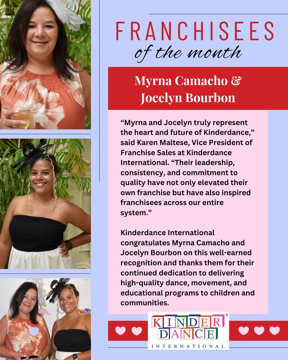 Congratulations to Myrna and Jocelyn for being chosen as February's Franchisees of the month! @kinderdancenewjersey
#kinderdanceinternational #FranchiseOpportunity #welldeserved #franchiseeofthemonth #danceeducation #businessgrowth