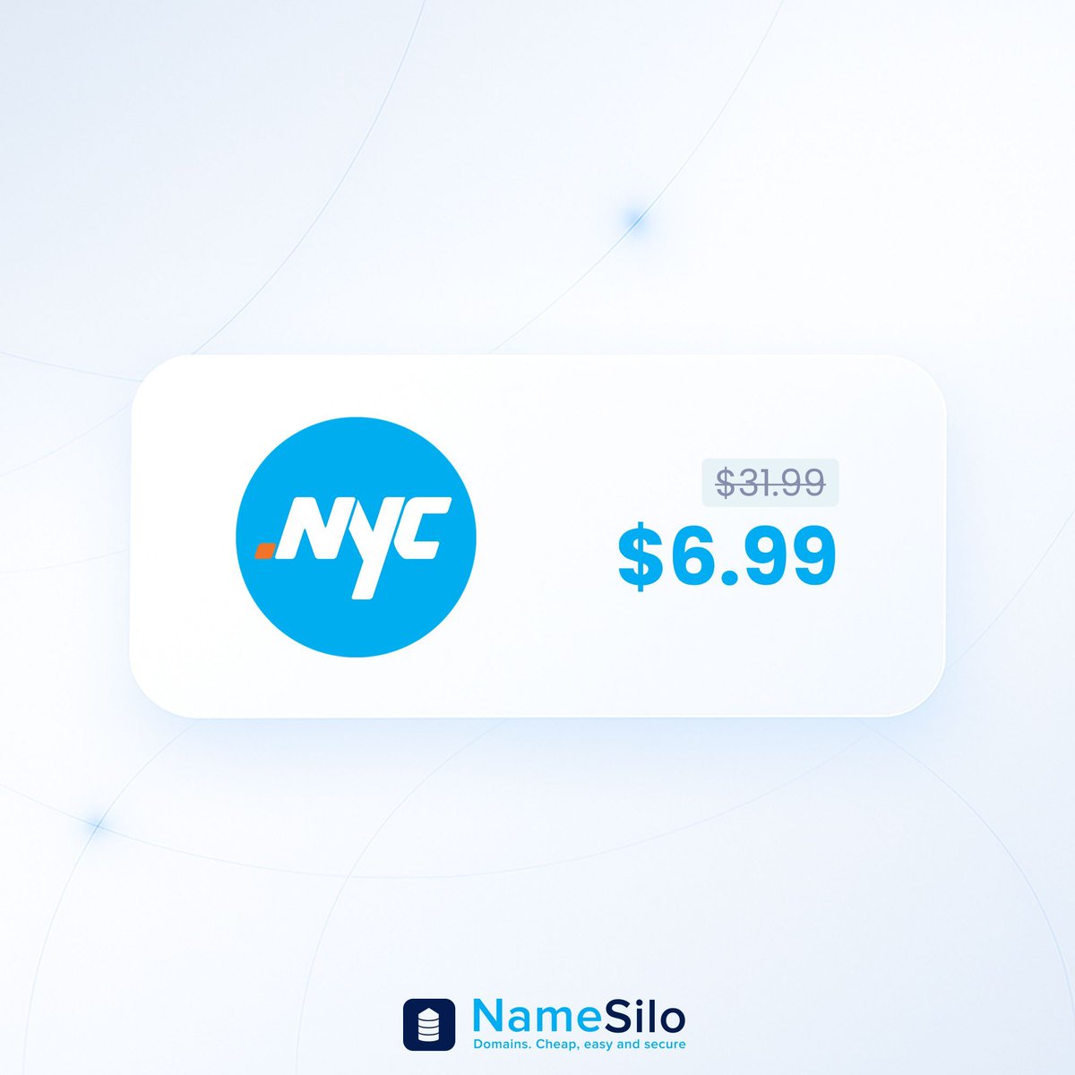 namesilo's tweet photo. Put your brand on the map with .NYC 🗽
Get a .NYC domain for $6.99 for the first year. A strong choice for local businesses, creators, and projects rooted in New York.
Offer valid until February 15. 🔗 https://t.co/Ze1eBANLgs
#DotNYC #LocalBranding #NewYork https://t.co/B3d9LtJ86S