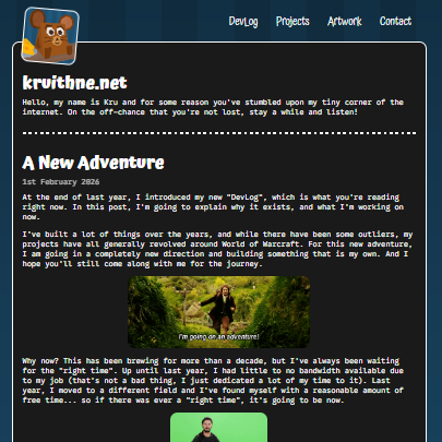 In case you missed it, I'm starting a new adventure! This has been on the back-burner for the best part of a decade, but now I want to make it a reality..

I'm making a game! Three, actually. But first, I'm building my own game engine from scratch to make them in.

To push myself