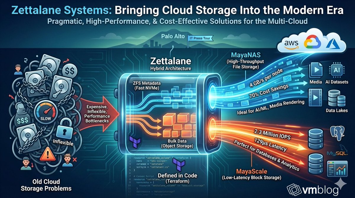 vmblog's tweet image. #CloudStorage doesn't have to drain your budget. At the @ITPressTour last week, @VMblog spoke with Supramani Sammandam of @ZettalaneSys about how they're delivering 70% cost savings on NAS—while hitting 4 GB/s throughput and 2.3M IOPS. No vendor lock-in. No surprise bills. Just