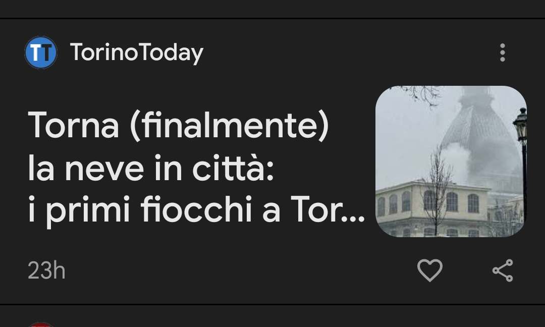 "Torna finalmente la neve in città"
Ma finalmente per chi esattamente? Per chi sta a casa tutto il giorno a fare un cazzo. 
Dirò "finalmente" quando uscirà il sole, altro che neve.