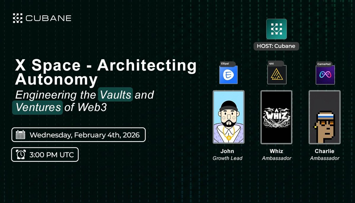 CubaneSpace's tweet image. Most people talk about “growth.”
Very few talk about what actually makes growth survivable.

🎙️ Architecting Autonomy: Engineering the Vaults &amp;amp; Ventures

This conversation is for people building systems where:
✅ trust can’t be assumed
✅ ownership must be provable
✅ security is