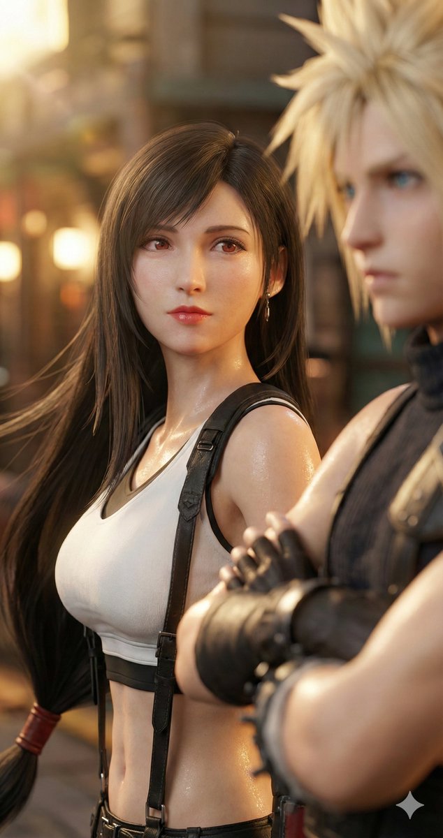 Cuote4mikewhere's tweet image. She didn’t need to say much — her eyes said he was her whole world.

#Tifa #CloudStrife #FinalFantasyVII