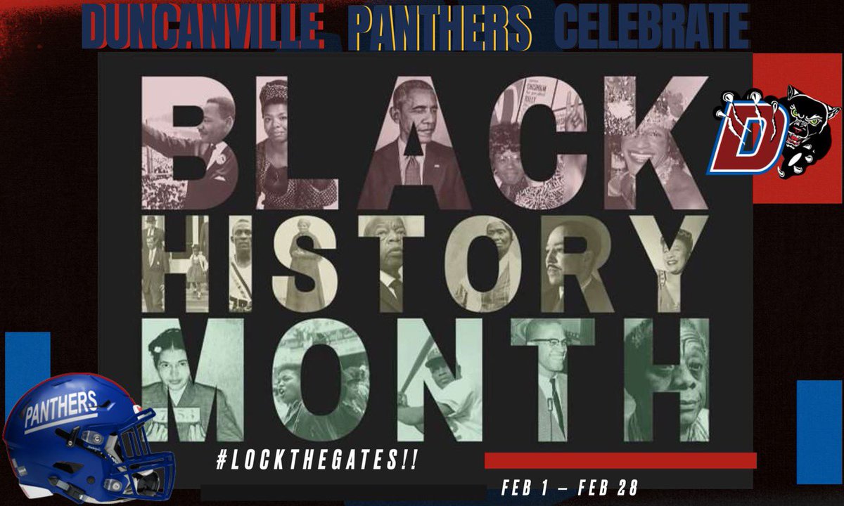Duncanville_FB's tweet image. 🖤✊🏾 Duncanville Panthers celebrate Black History Month—honoring the leaders, legends, and voices that shaped history and inspire our future.
#BlackHistoryMonth #PantherPride #LockTheGates
