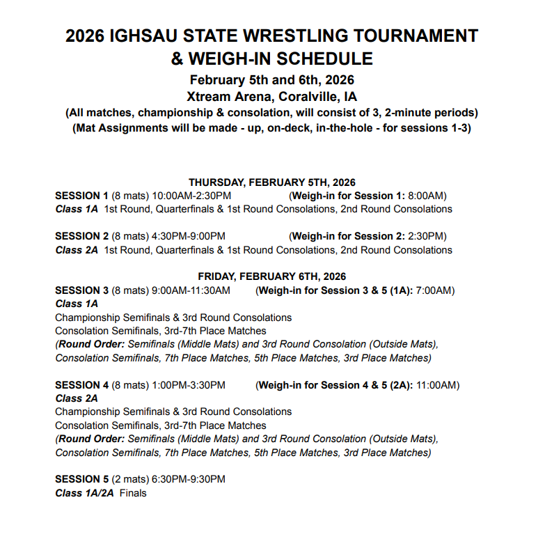 Norwalk_Pride's tweet photo. Girls State Wrestling Information:

📍February 5th &amp; 6th at Xtream Arena, Coralville, IA

100lbs: Hannah Schmitz is ranked 9th
110lbs: Merci Scholten is ranked 16th

Brackets, Parking, Live Stream &amp; other information can be found here:https://t.co/Sj0R480m1V https://t.co/LF8xHt07Wm