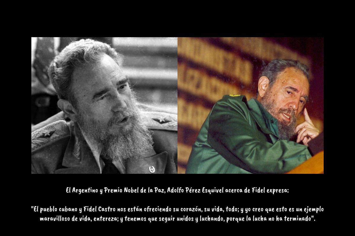 ✍️Premio Nobel de la Paz, Adolfo Pérez Esquivel sobre #Fidel: “El pueblo cubano y Fidel Castro nos están ofreciendo su corazón, su vida, todo; y yo creo que esto es un ejemplo maravilloso de vida, entereza.”

fidelcastro.cu
#100AñosConFidel #Revolución #FidelCastro