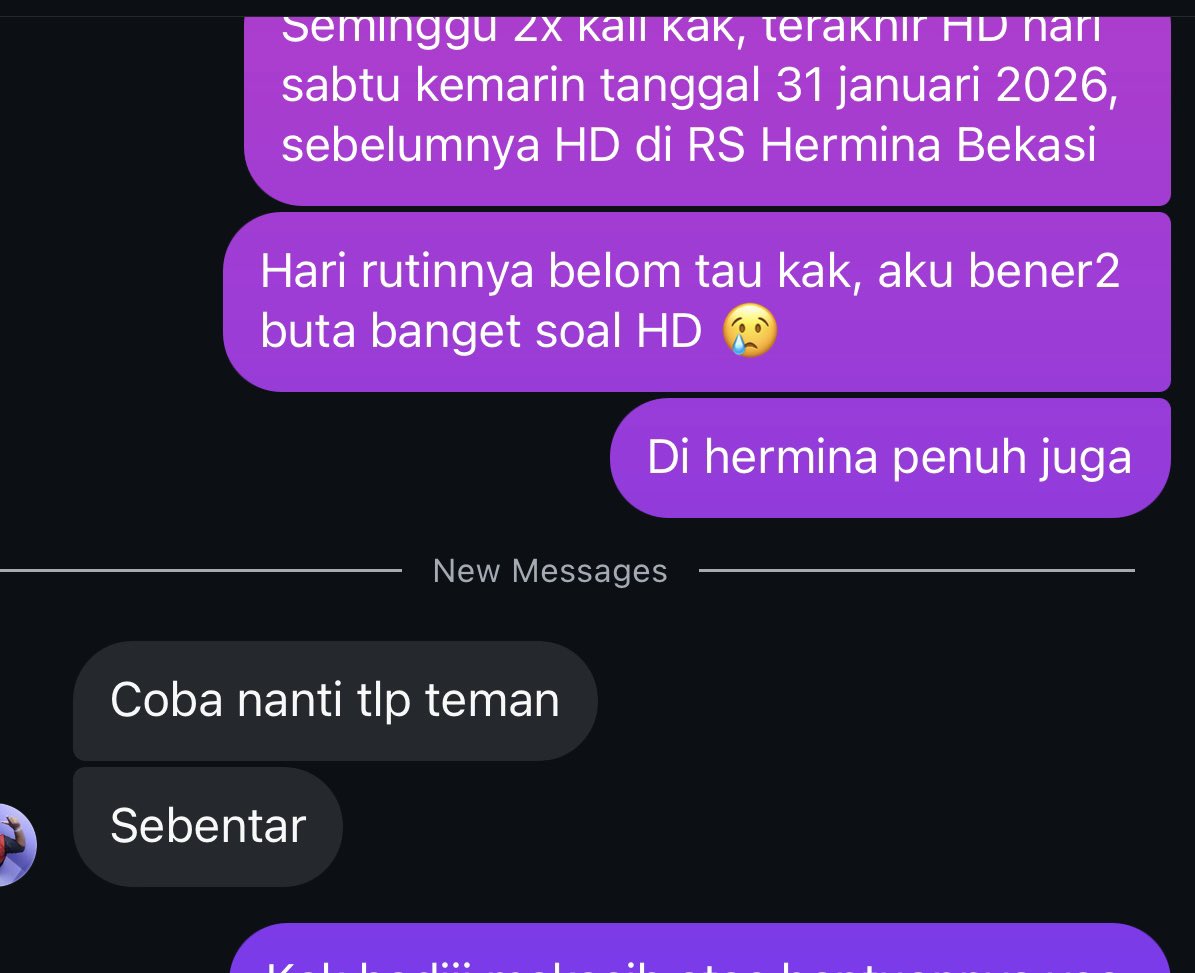 Cendanney's tweet photo. Lagi pusing cari tempat HD, teringat punya temen kerja dulu di rs perawat HD, langsung ditolongin ga pake basa basi, bener emg kalo semua kita serahin ke Allah, bener2 ada aja jalannya ya allah 😭🙏🏻 https://t.co/GJf43XQ41z