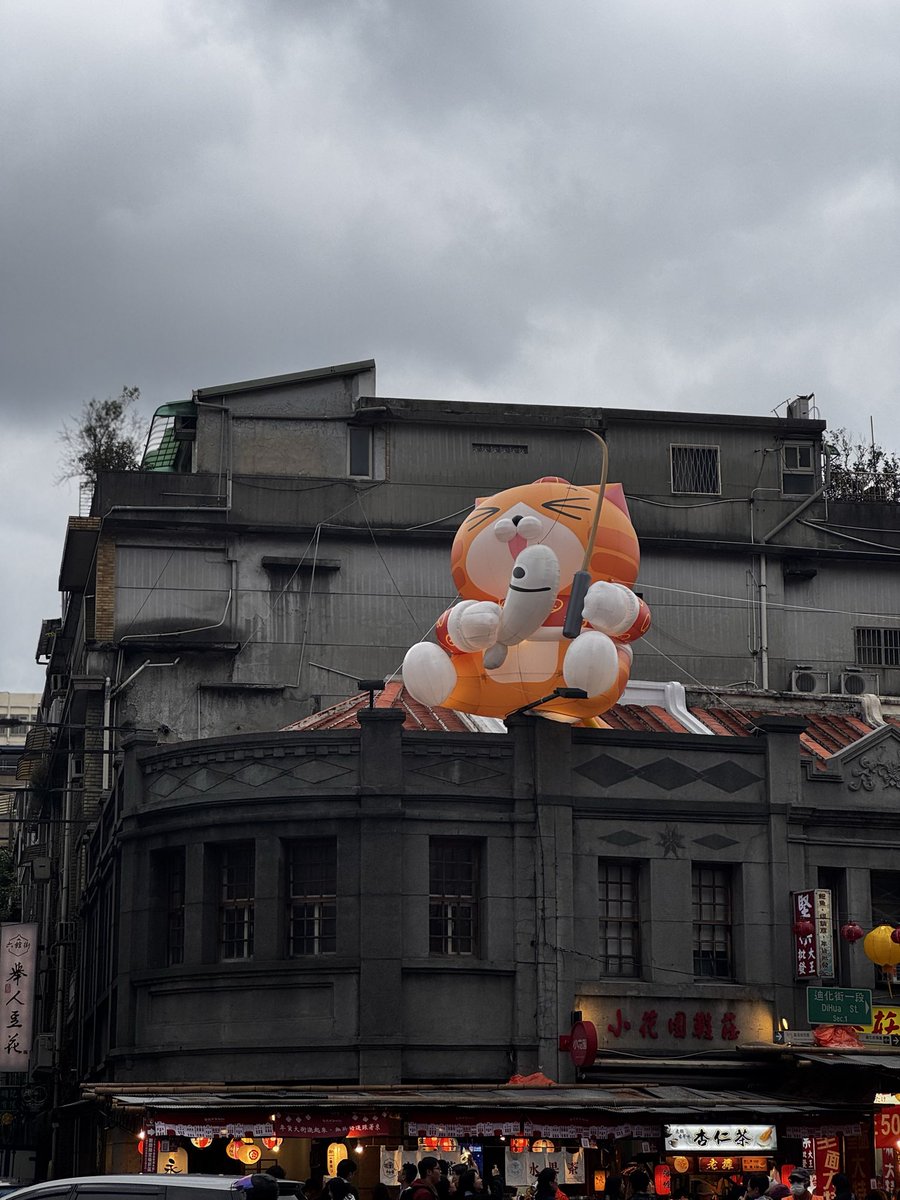 下午跟老弟去年貨大街走走喝個
姜汁鮮奶還有起司潤餅🤣 
想不到人比想的還多 #織雪在不在