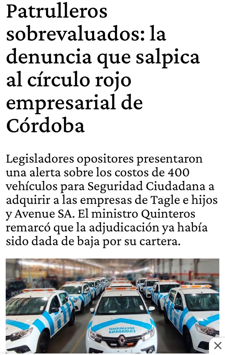 Nahuel, gracias a la oposición todos esos curros que ustedes querían chorearle a los cordobeses se frenaron

Como los 6mil millones de pesos que evitamos en gasto de sobreprecio de autos que tu ministro de inseguridad estaba por afanarse. Saludos crack!