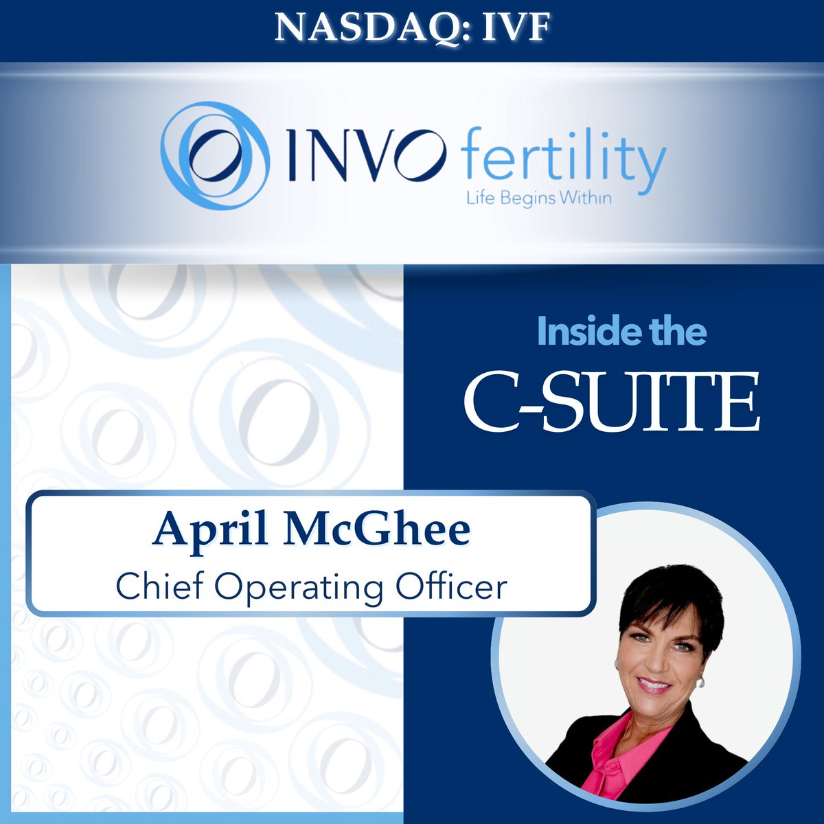 INVOFertility's tweet photo. At the heart of harmonizing operations across $IVF's growing clinic network is our COO #InsideTheCSuite 🔎

April builds strong workflows that drive efficiency and innovative delivery, ensuring patients receive high-quality care as #INVOFertility grows.

🔗https://t.co/eoYJAkw3Pu https://t.co/qfCU7H65lZ