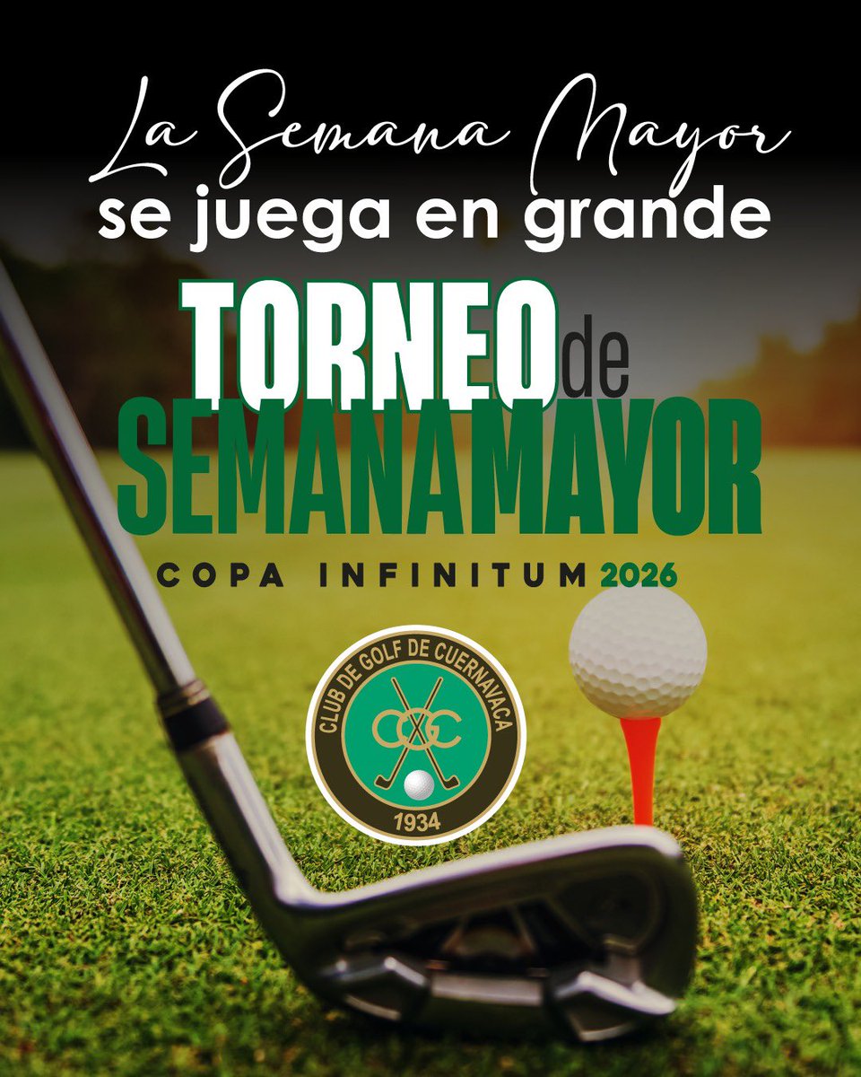 Esta Semana Mayor, forma parte del Torneo de Semana Mayor del Club de Golf Cuernavaca y juega en uno de los campos más emblemáticos del país.

Inscripciones abiertas 👉 downloads.telmex.com/pdf/PosterTorn…