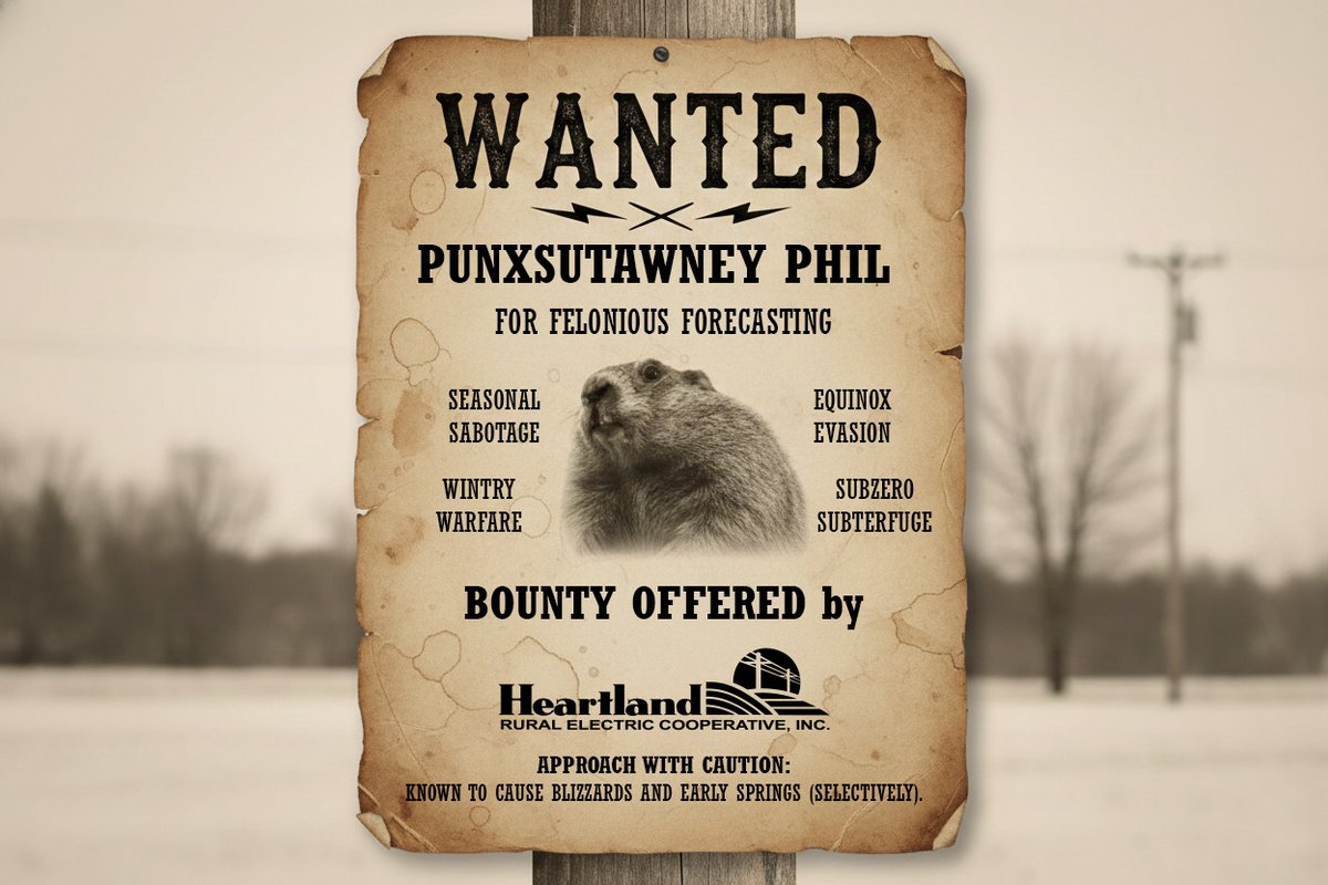 Breaking news: Punxsutawney Phil has been officially placed on our watch list. 🚨

Easy for him to call for six more weeks of winter when he doesn't have to work outside in it. If you see this fuzzy felon, contact us immediately.