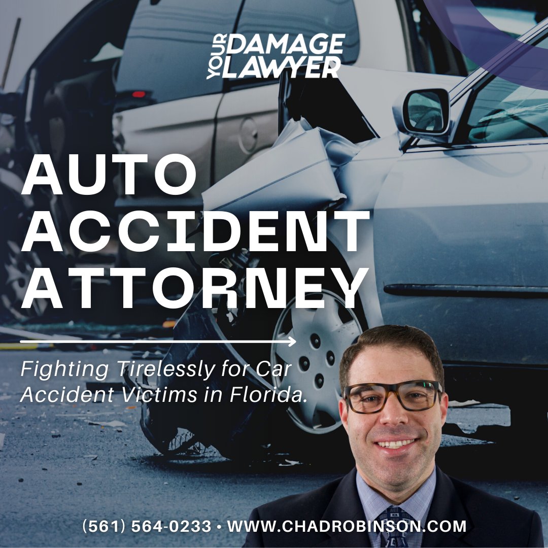 If you’ve been injured in a car accident caused by someone else’s negligence, contact Chad Robinson today.

#YourDamageLawyer #JusticeForYou #InsuranceClaimHelp #PersonalInjuryLawyer #LawyersWhoCare #FloridaLawyer #KnowYourRights #JusticeMatters #BocaRatonBusiness