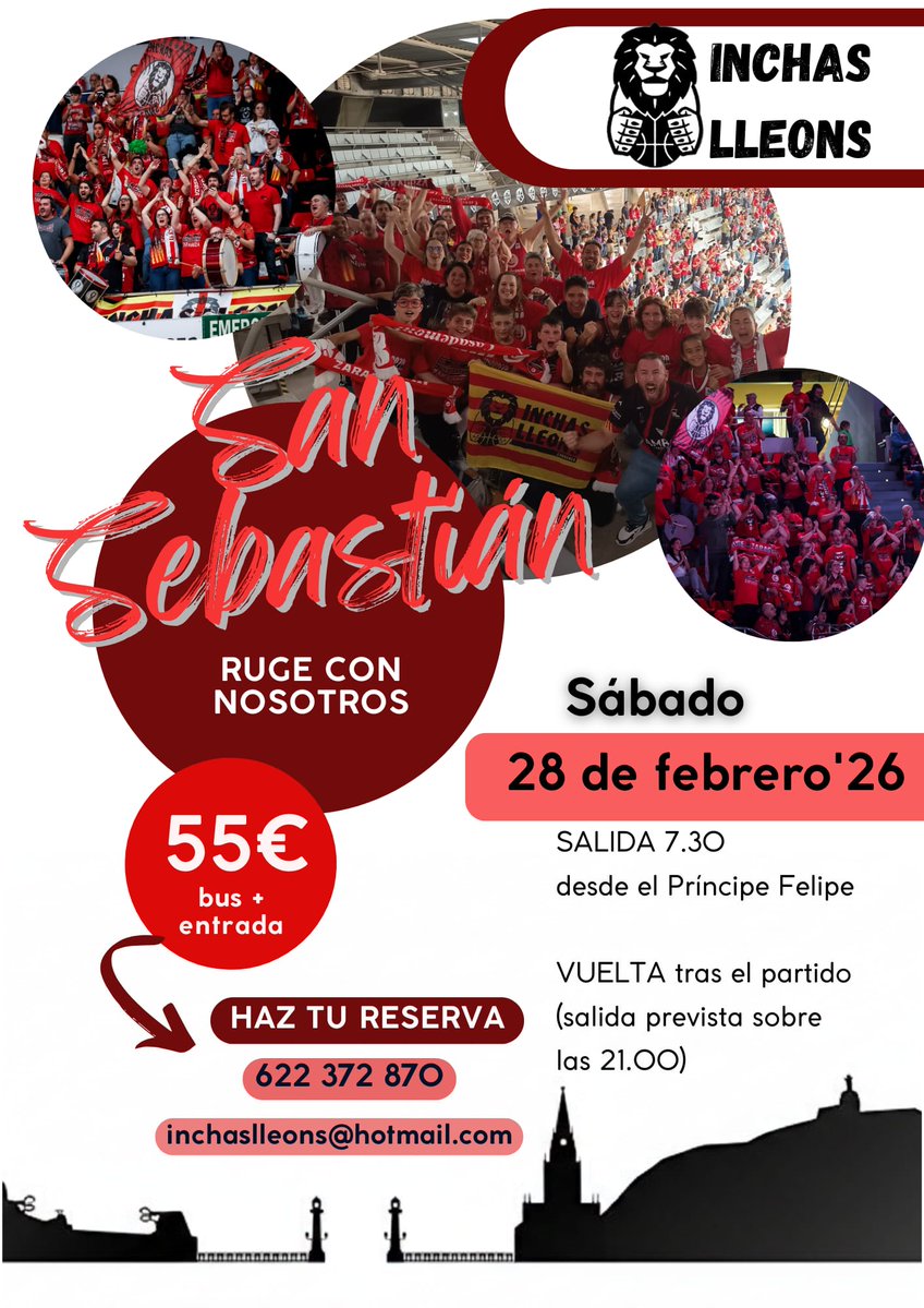 Ya vamos llenando el autobús para Donosti.Si estás interesado ya sabes escríbenos al 622372870 o a inchaslleons@hotmail.com. <a href="/casademontBZ/">Casademont Zaragoza</a>