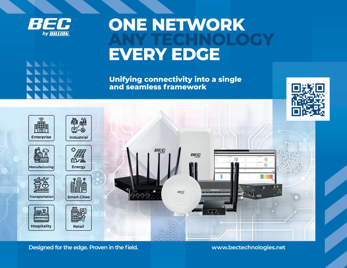BECTechnologies's tweet photo. Stop by our booth #1156 at #ITEXPO #TECHSUPERSHOW to see how BEC brings unified connectivity to life.

#ITEXPO #TECHSUPERSHOW #Connectivity #IndustrialIoT #5G #EdgeNetworking https://t.co/sm5aIMGb8v