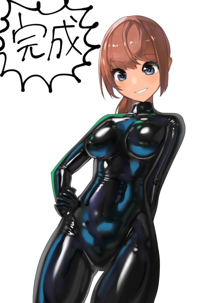 備忘録代わりに、ハードライトレイヤー1枚でラバースーツ塗りメイキング作りました。

下塗りレイヤーと、ハードライトレイヤー1枚で塗れるようにしてみました。慣れたら1～2時間くらいで1枚目のラバースーツ部分塗れそうなので結構な時短に
(スレッドに詳細なメイキング続く) 