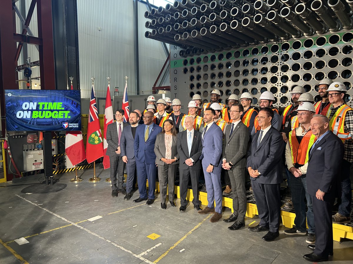 lornecoe's tweet image. Ontario is proving to the world that we can deliver major nuclear energy projects on-time, and on-budget

Months ahead of schedule &amp;amp; $150M under budget for the full project, @Sflecce  announced the successful completion of the Darlington Unit 4 refurbishment.

A #MadeInCanada win