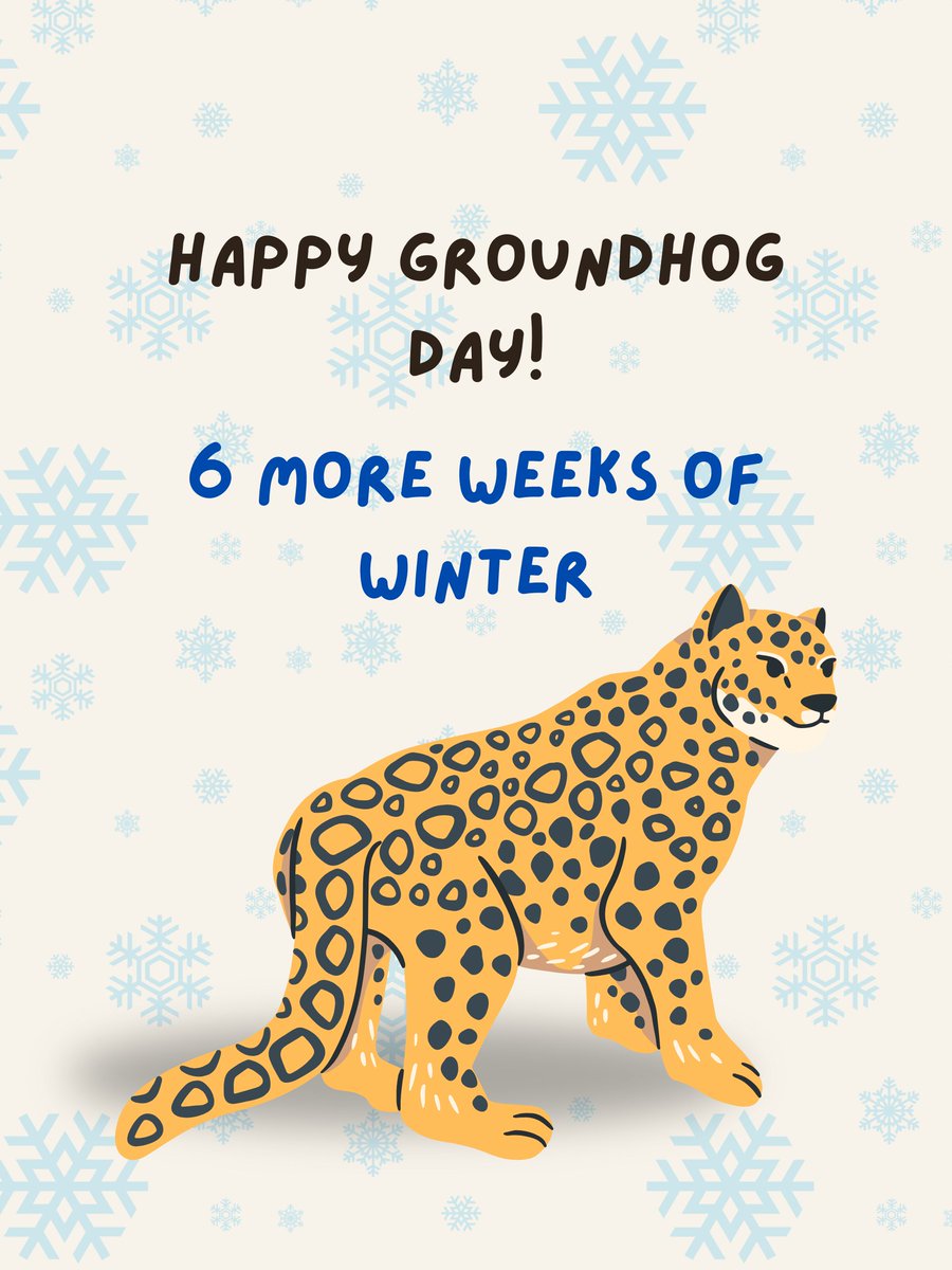 Breaking News: Punxsutawney Phil saw his shadow, and Spot did too.

Now we’re all emotionally preparing for 6 more weeks of winter 🥶🐆