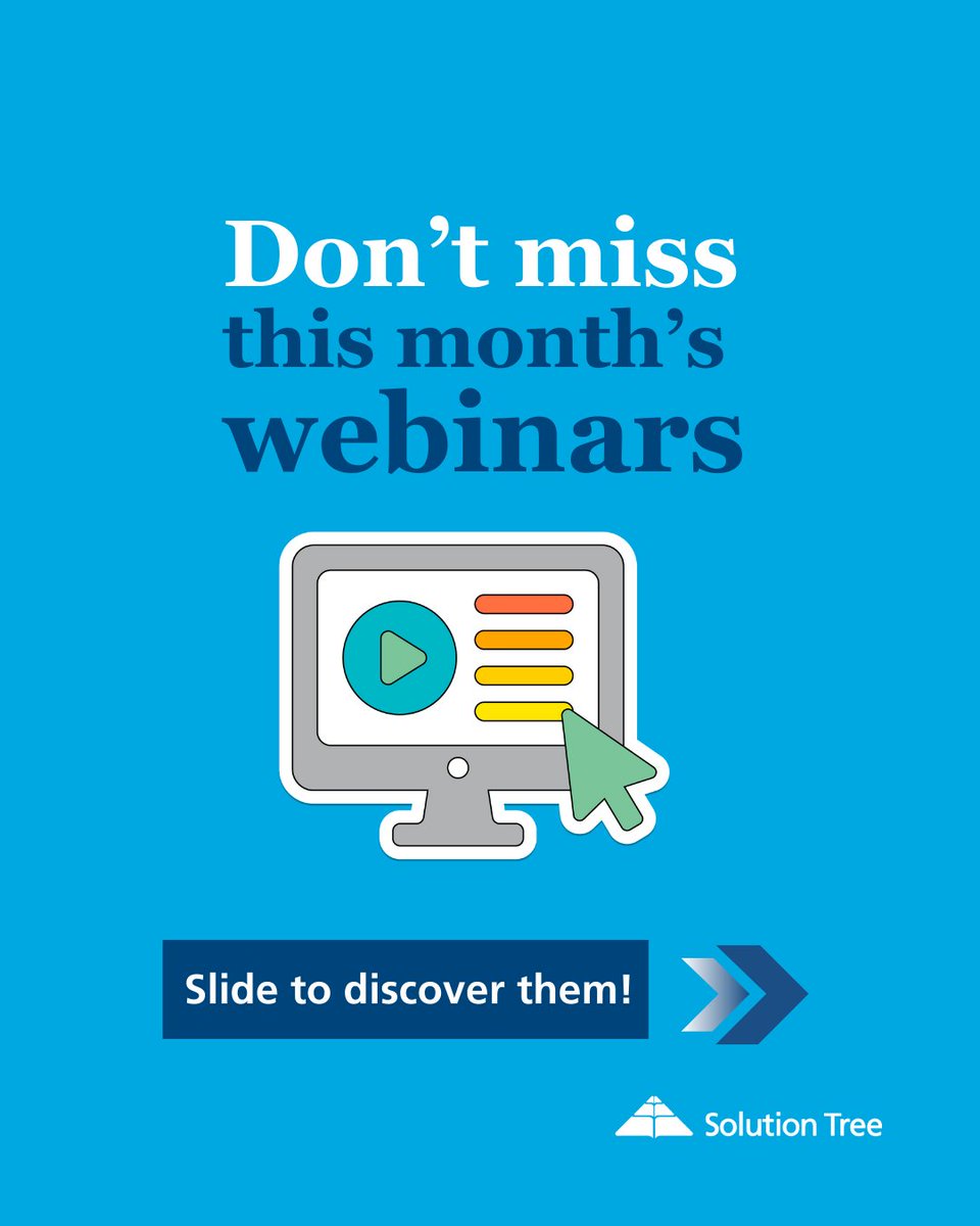 SolutionTree's tweet image. Two webinars. One month. Endless learning. 👇
🤖 Advance your practice with AI
📊 Learn from real district math leaders

Register here:
AI 👉 solutiontree.zoom.us/webinar/regist…

Math 👉 solutiontree.zoom.us/webinar/regist…

#TeacherPD #EdWebinars #LearnAndGrow