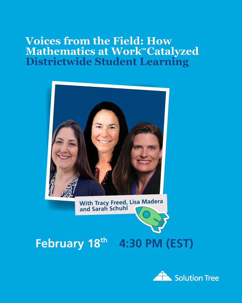 SolutionTree's tweet image. Two webinars. One month. Endless learning. 👇
🤖 Advance your practice with AI
📊 Learn from real district math leaders

Register here:
AI 👉 solutiontree.zoom.us/webinar/regist…

Math 👉 solutiontree.zoom.us/webinar/regist…

#TeacherPD #EdWebinars #LearnAndGrow