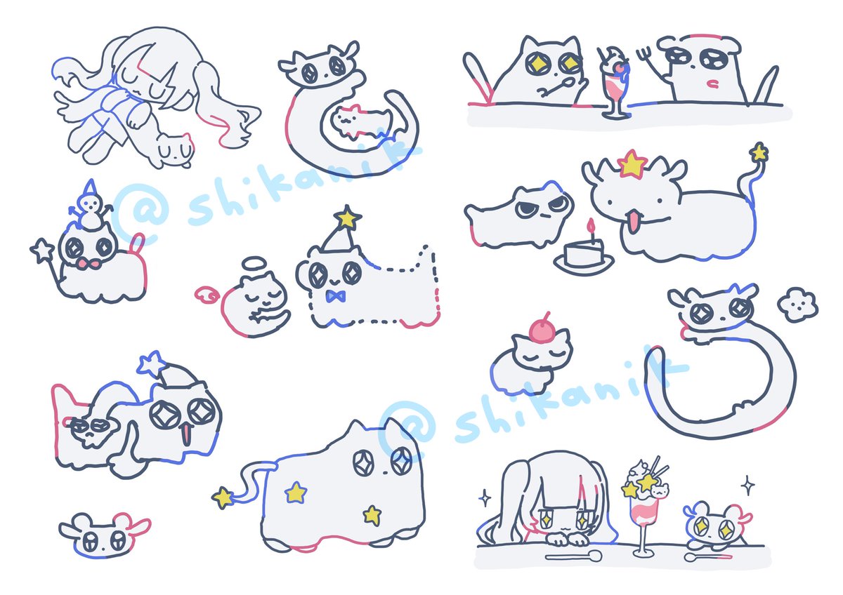 shikanik's tweet photo. オリジナルキャラクターのこいつ達の名前というか総称を決めたいと思い始めてから大分経つ……そろそろ決めるか______ https://t.co/zrq5u2pUKp