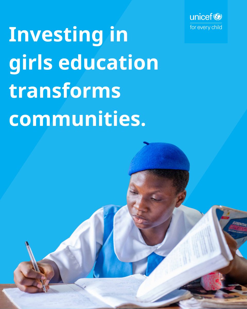 UNICEF_Nigeria's tweet photo. A world where every girl feels safe to learn and empowered to lead shouldn't just be a dream; it should be our collective goal. 

This is the future we want #ForEveryChild. https://t.co/MBppvBLAfm