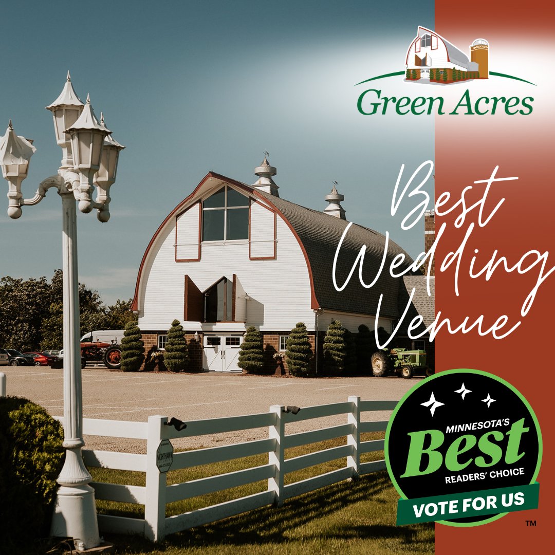 gab_ep's tweet photo. Vote for Green Acres Event Center! ✨
We’re thrilled to be nominated for Best Wedding Venue in MN!

Your vote can make a difference:
✨ Click here to vote: https://t.co/PjgSgCrMA5 
✨ Choose Green Acres Event Center
✨ Submit your ballot! https://t.co/MPXR24M0ls