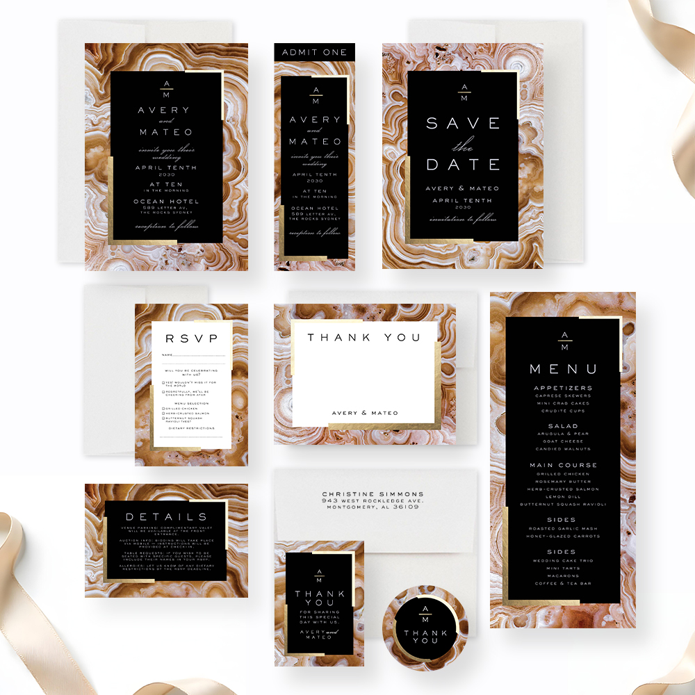 ClaudiaOwenBlog's tweet image. Your love story deserves an invitation as striking as your moment with this geode wedding invitation 💌💍⁠

📩 Shop now: claudiaowen.com

#blackandgold #geodedesign #weddingstationery #weddinginspo #invitation #eventplanning #elegant