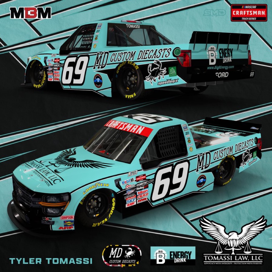 DerekYoder_'s tweet image. @NieceMotorsport: 
#44 @andresplg2 | Acceptance Insurance  

Halmar Friesen Racing: (@StewartFriesen) 
#62 @JHNemechek  | #DriveValue  

@MBMMotorsports: 
#69 @TomassiTyler | Tomassi Law, LLC

@SpireMotorsport: 
#77 @CarsonHocevar | @IKEAUSA  | @BestBuy  

#NASCAR | @Frontstretch