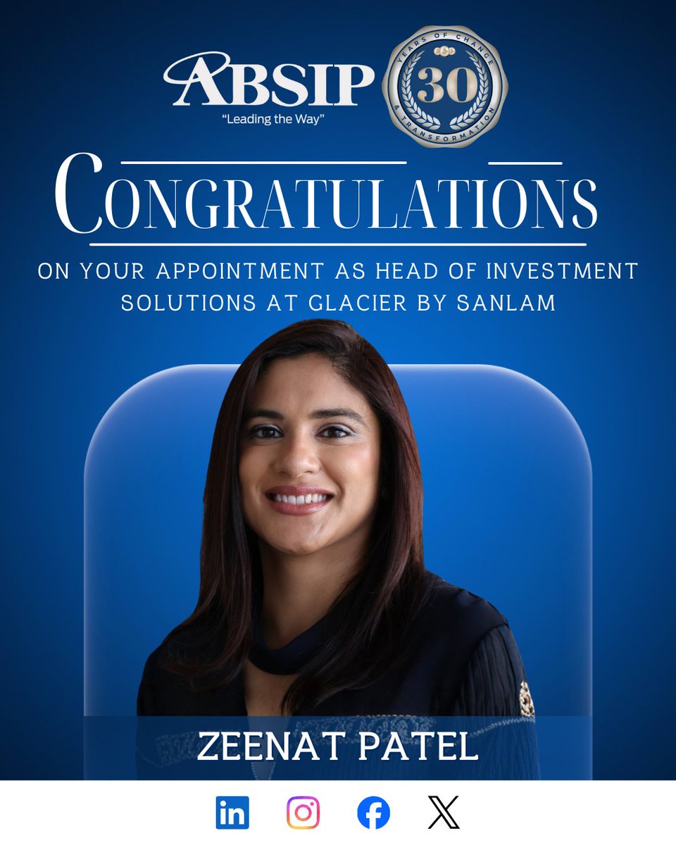 #ABSIPcongratulates, Zeenat Patel on her achievement!