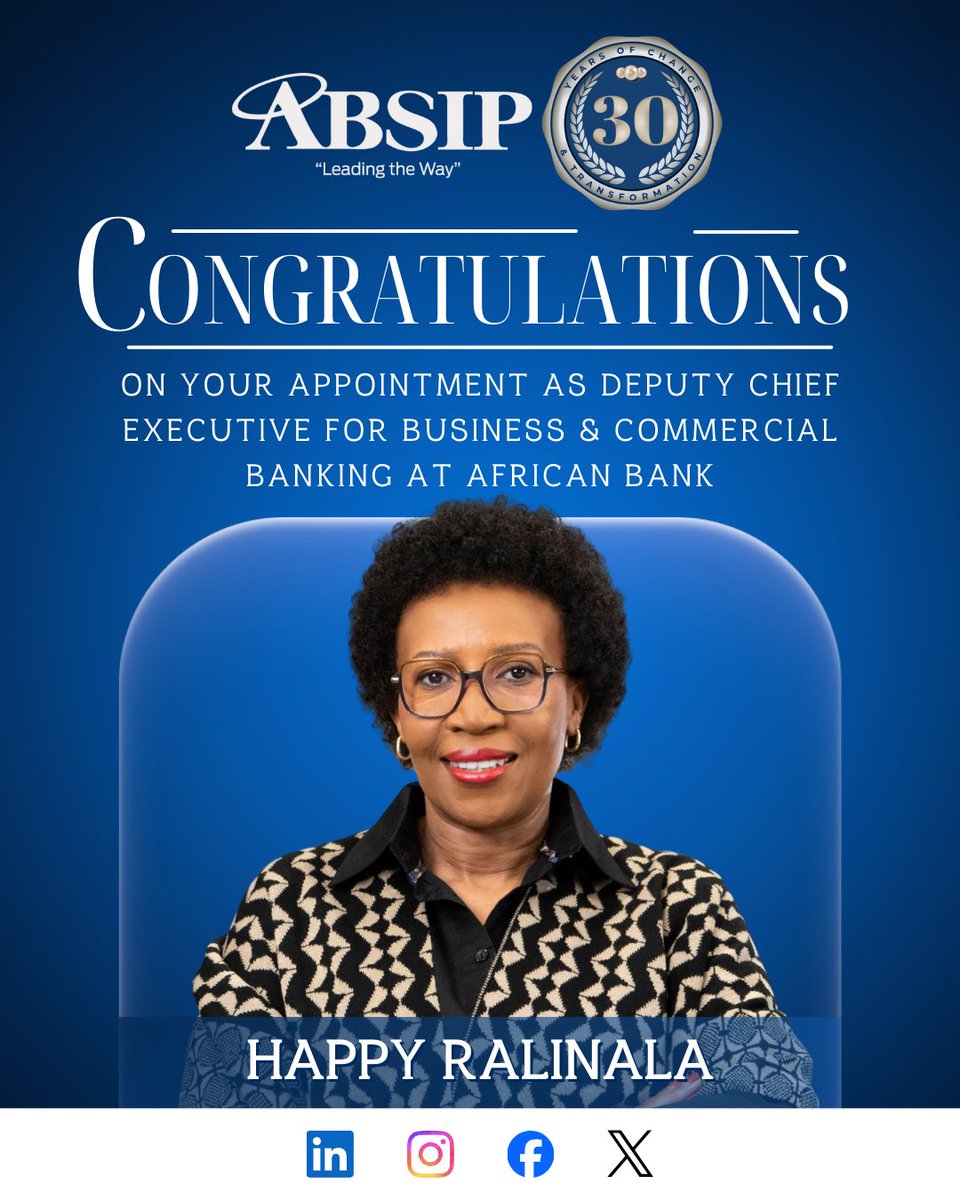 #ABSIPcongratulates, Happy Ralinala on her achievement!