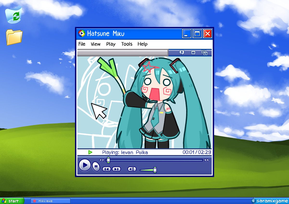saramixgame's tweet photo. XP Miku 💙💚

#HatsuneMiku #VOCALOID https://t.co/V48VfdlLk6